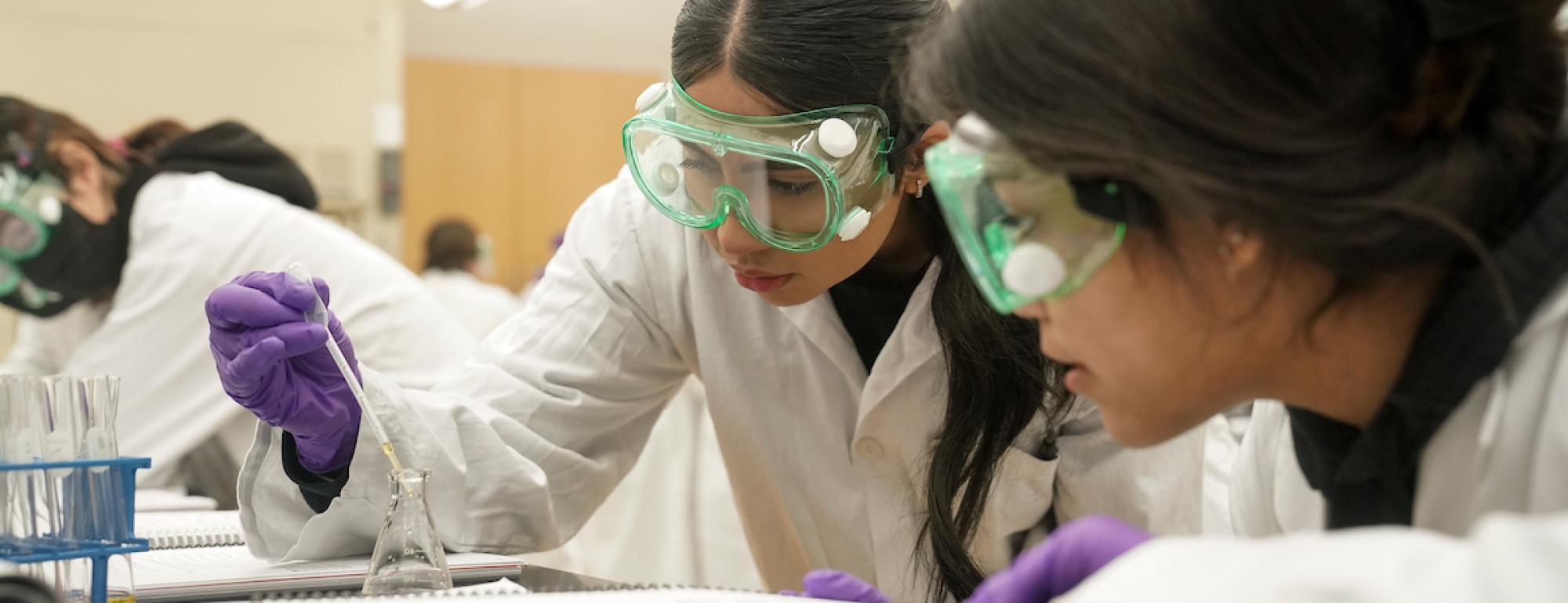 students in a chemistry laboratory